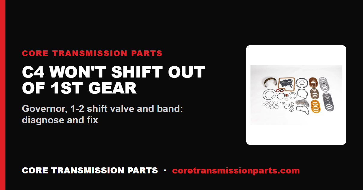 C4 Won't Shift Out of 1st Gear: Causes, Diagnosis, and the Fix