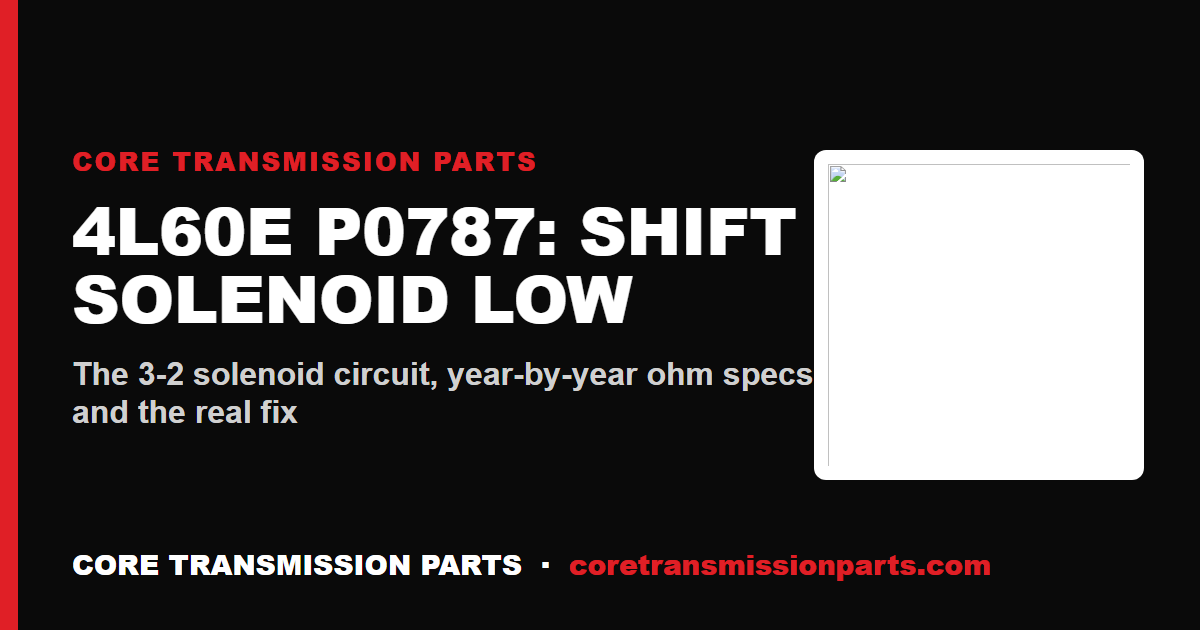 4L60E P0787: What Shift/Timing Solenoid Low Really Means and How to Fix It