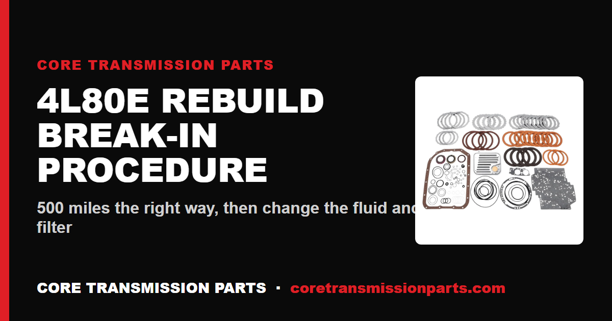 4L80E Rebuild Break-In Procedure