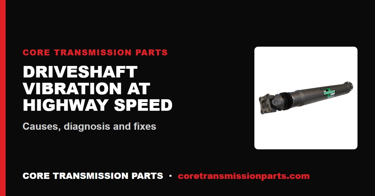 Driveshaft Vibration at Highway Speed: Causes and Fixes