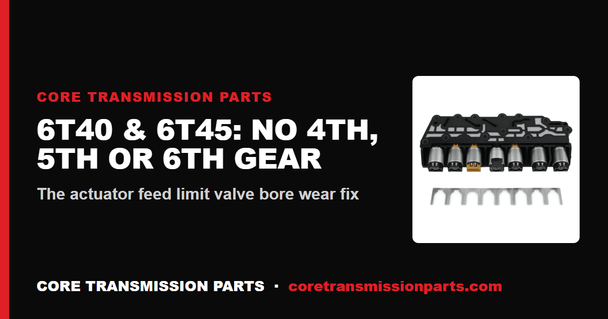 6T40 & 6T45 No 4th, 5th or 6th Gear: The Actuator Feed Limit Valve Fix