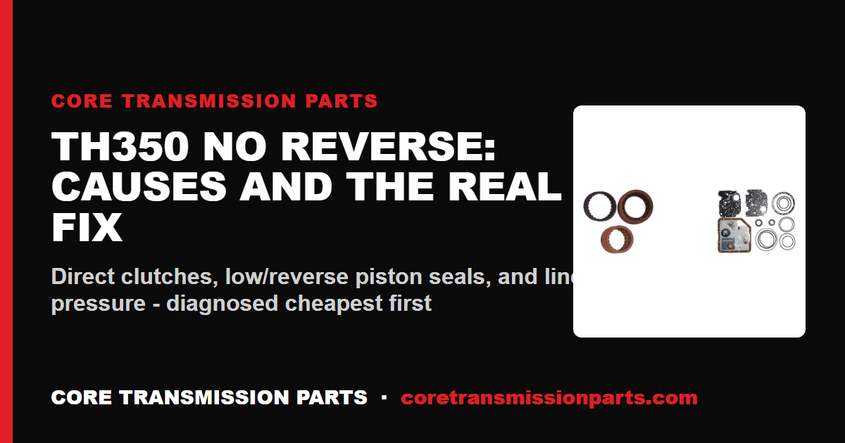 TH350 No Reverse: Causes, Diagnosis Order, and the Real Fix