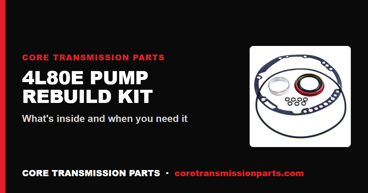4L80E Pump Rebuild Kit: What's Inside and When You Need It