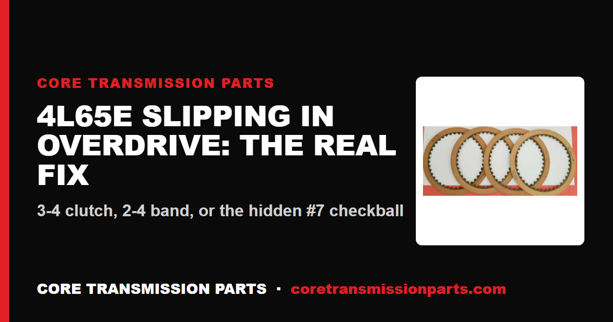 4L65E Slipping in Overdrive: 3-4 Clutch, 2-4 Band, or a Leak? Diagnosis and the Real Fix