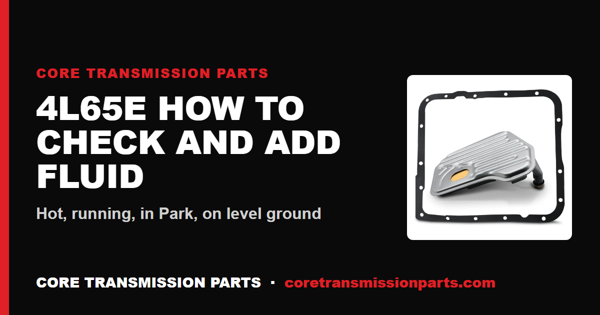4L65E How to Check and Add Fluid