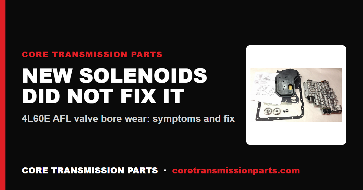 4L60E Actuator Feed Limit (AFL) Valve Bore Wear: Symptoms and Fix