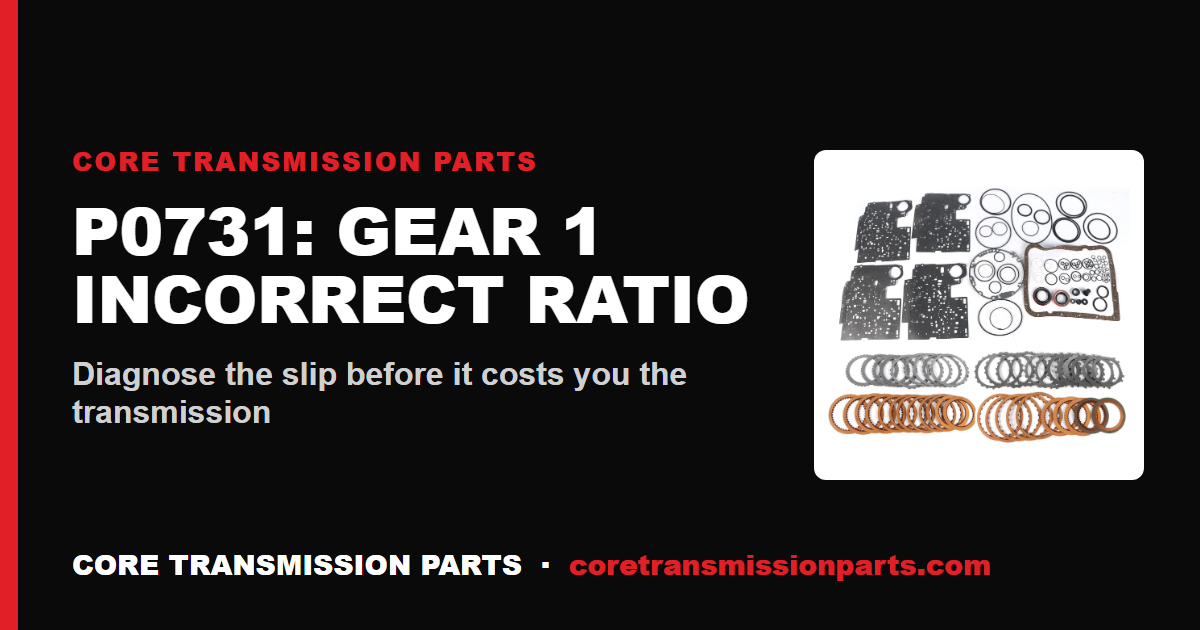 P0731 Gear 1 Incorrect Ratio: Diagnosis, Causes, and the Real Fix
