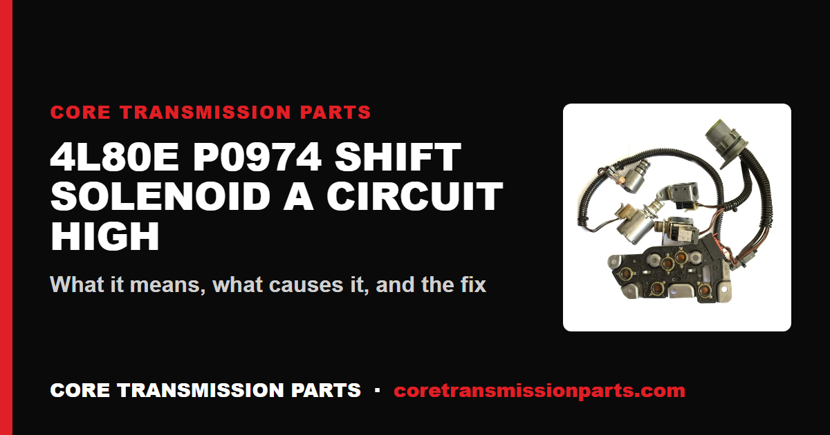 4L80E P0974: What It Means, Causes, and How to Fix It