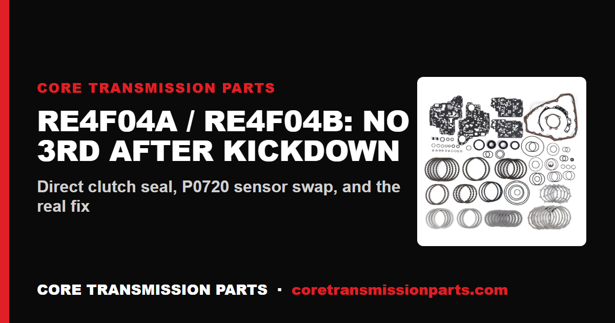 Nissan RE4F04A / RE4F04B Problems: No 3rd After Kickdown, Harsh 1-2 Shift and P0720 - Diagnosis and the Real Fix