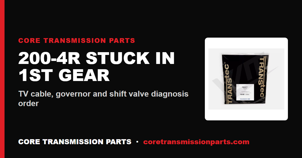 200-4R Won't Shift Out of 1st Gear: Diagnosis Order, Causes and the Real Fix