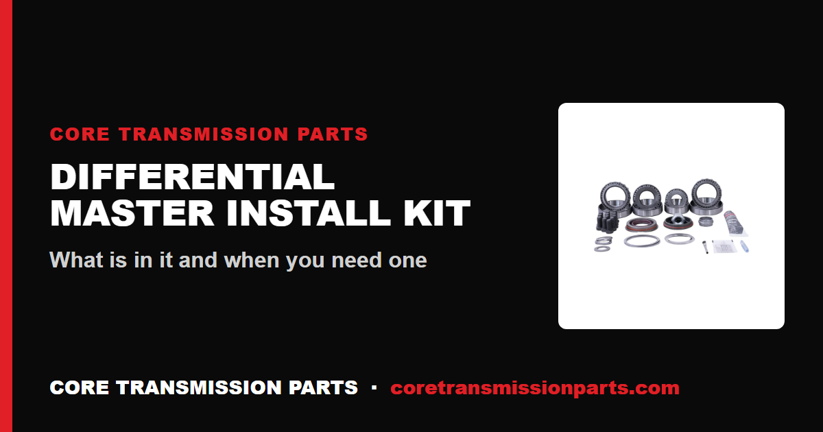 Differential Rebuild Kit: What Is in a Master Install Kit and When You Need One