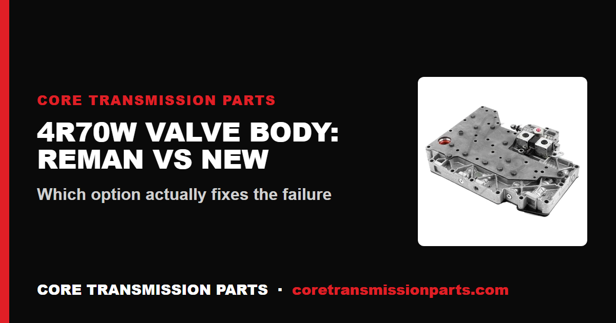 4R70W Valve Body: Reman vs. Rebuilt vs. New - What to Buy
