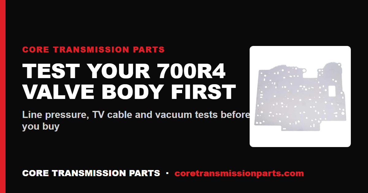 How to Test a 700R4 Valve Body Before You Replace It