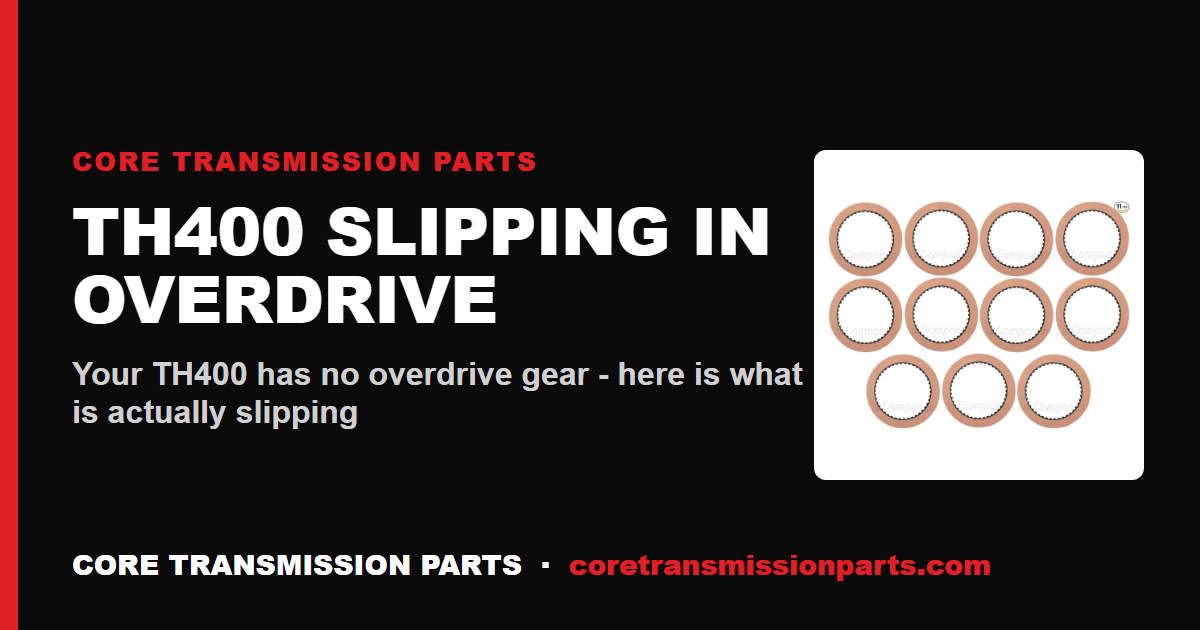 TH400 Slipping in Overdrive: What Is Actually Slipping (Your TH400 Has No Overdrive Gear)