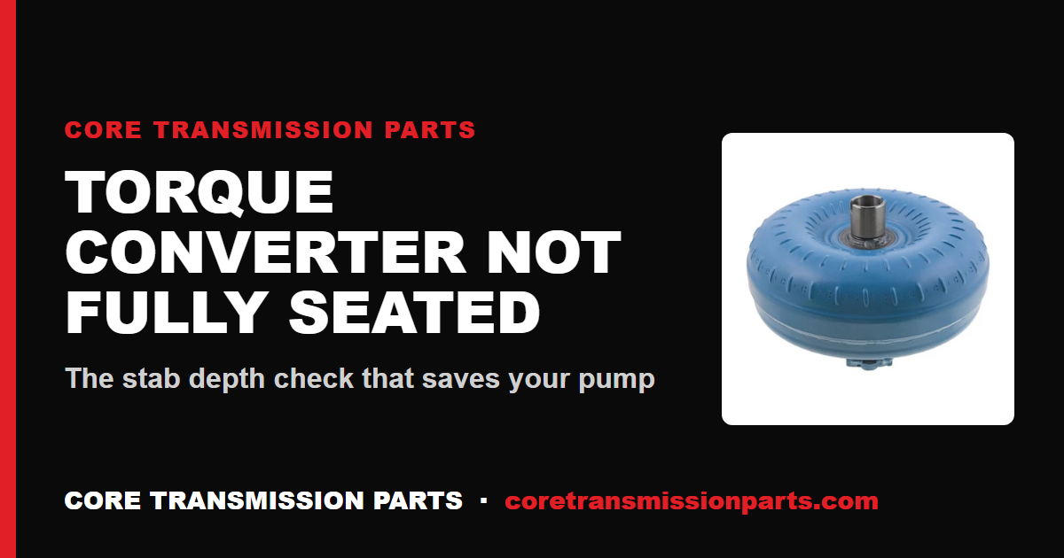 Torque Converter Not Fully Seated: Symptoms, Stab Depth Spec and the Pump Damage It Causes