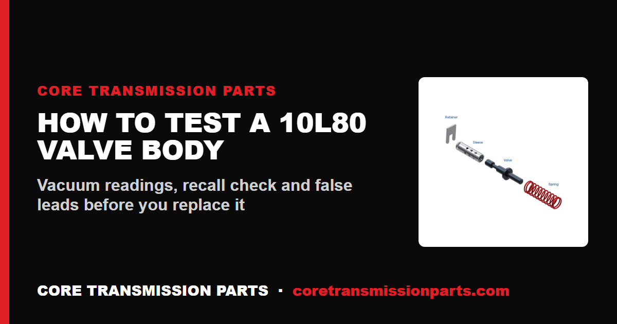 How to Test a 10L80 Valve Body Before You Replace It