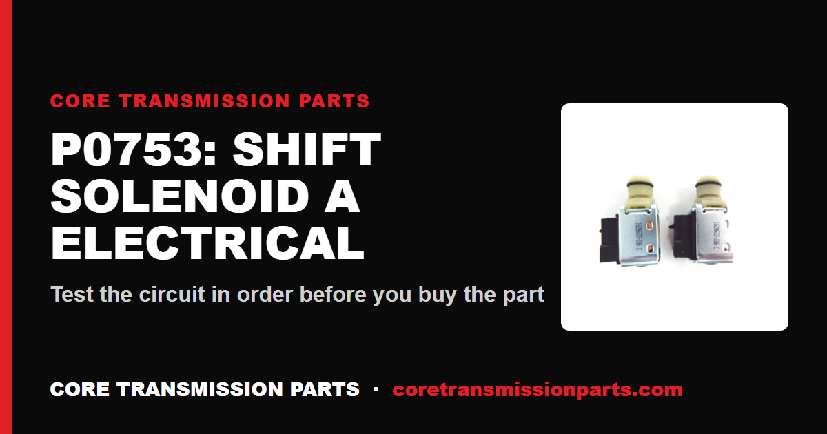 P0753 Shift Solenoid A Electrical: Diagnosis, Causes, and the Real Fix