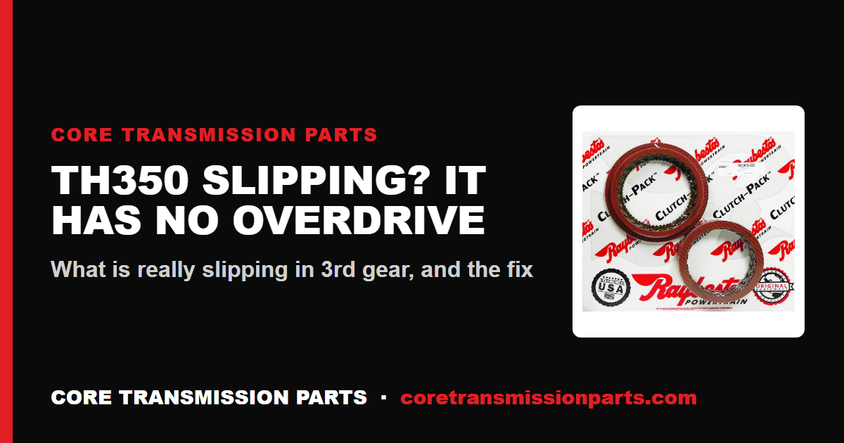 TH350 Slipping in Overdrive: What Is Actually Slipping (Your TH350 Has No Overdrive)