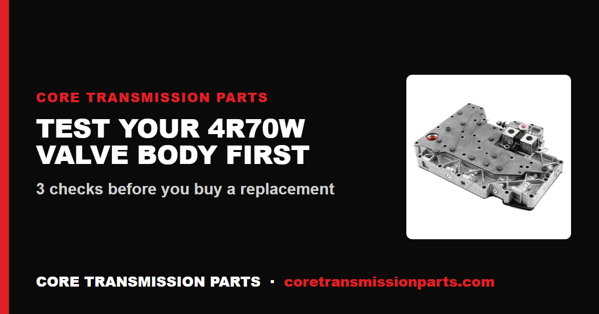 How to Test a 4R70W Valve Body Before You Replace It