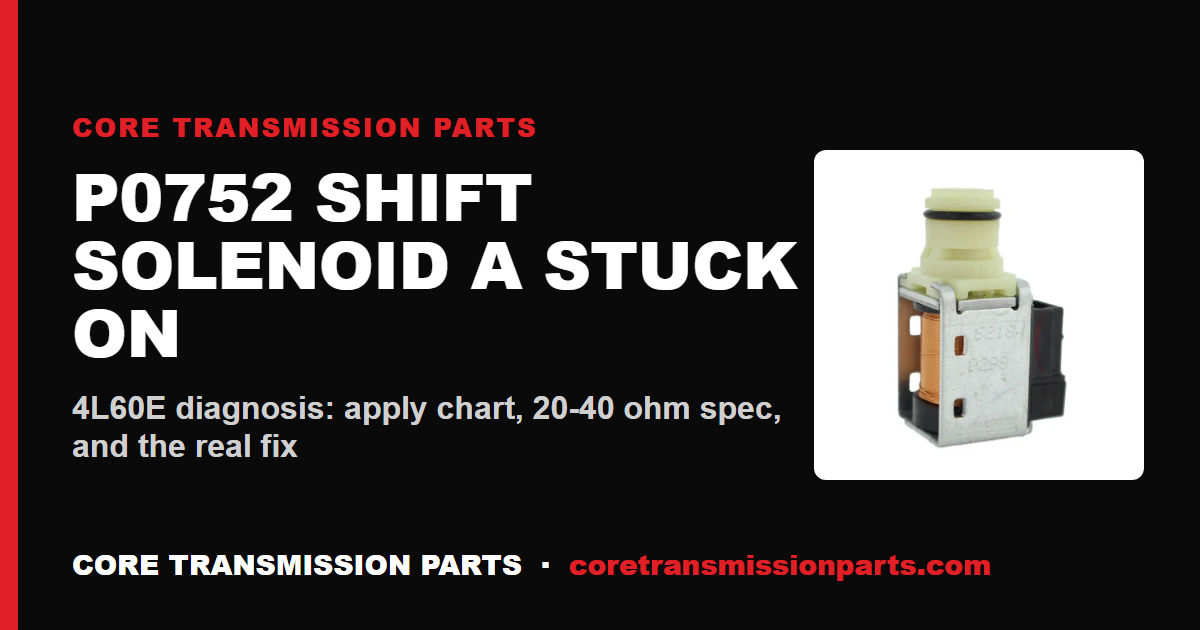 P0752 Shift Solenoid A Stuck On: Diagnosis, Causes, and the Real Fix (4L60E, 4L65E, 4L70E)