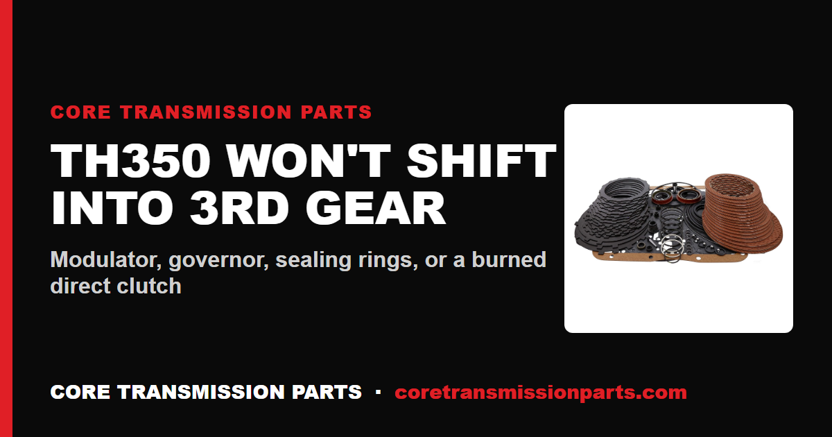 TH350 Won't Shift Into 3rd Gear: Causes, Diagnosis Order, and the Real Fix