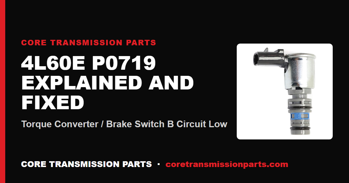 4L60E P0719: What It Means, Causes, and How to Fix It