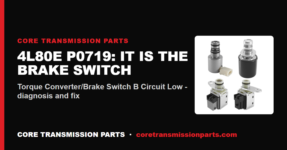 4L80E P0719: What It Means, Causes, and How to Fix It