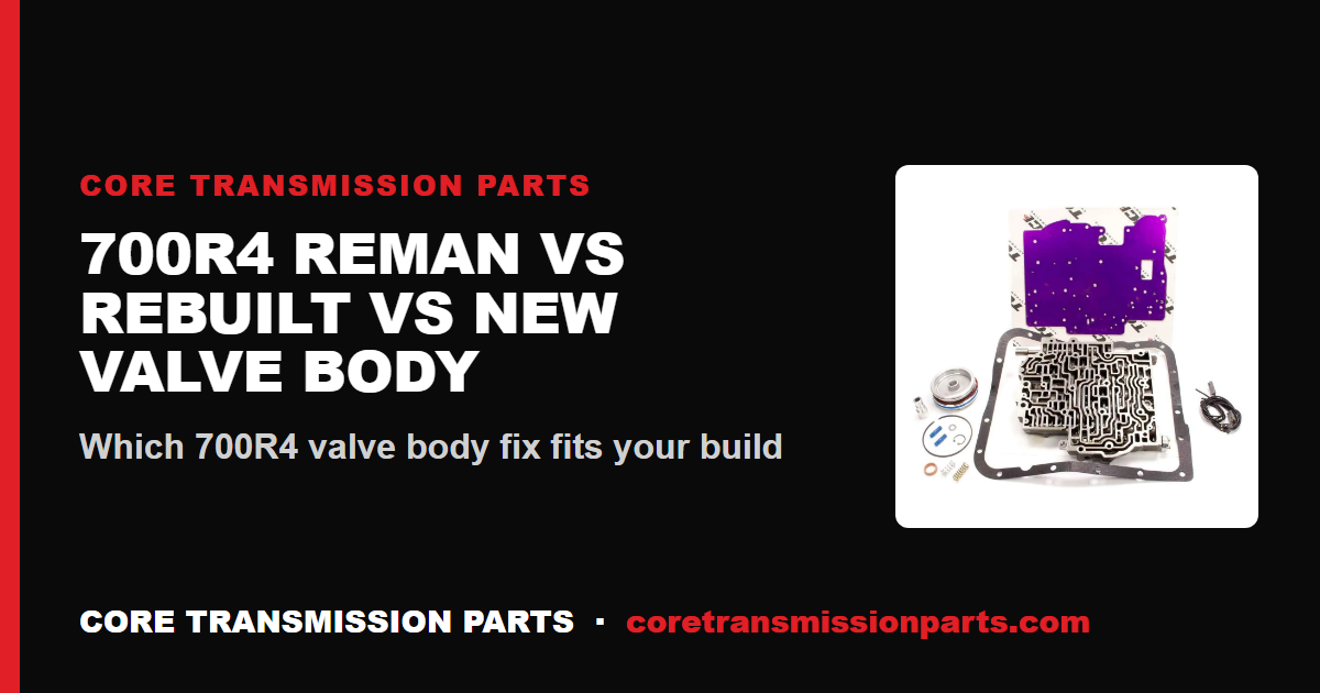 700R4 Reman vs Rebuilt vs New Valve Body: What to Buy