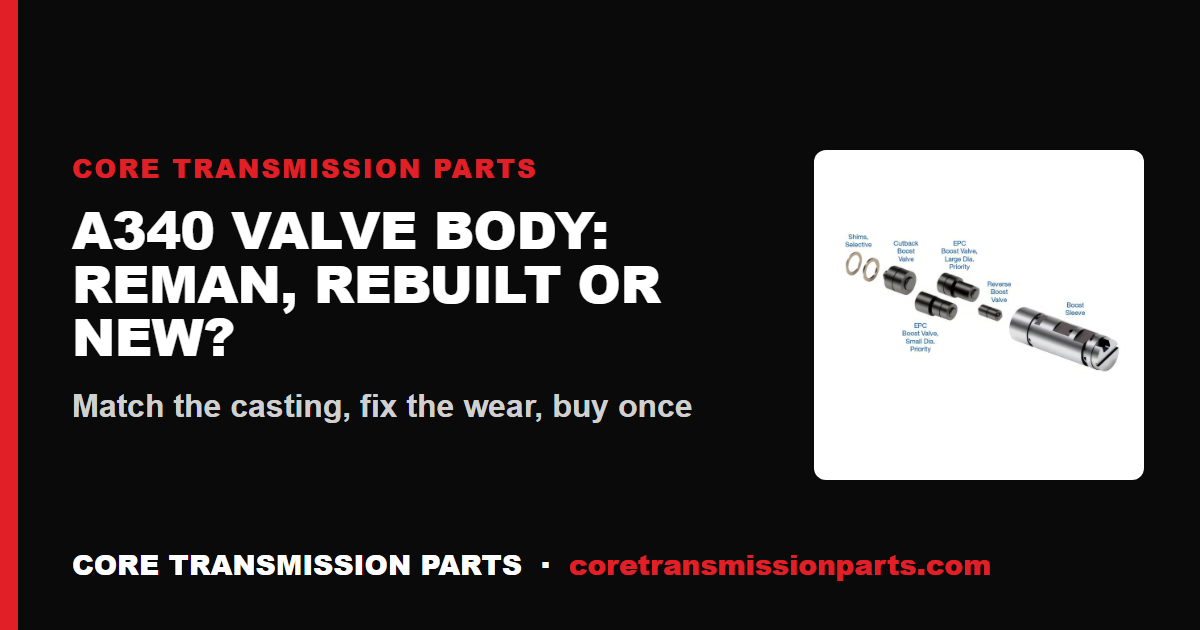 A340 Reman vs Rebuilt vs New Valve Body: What to Buy