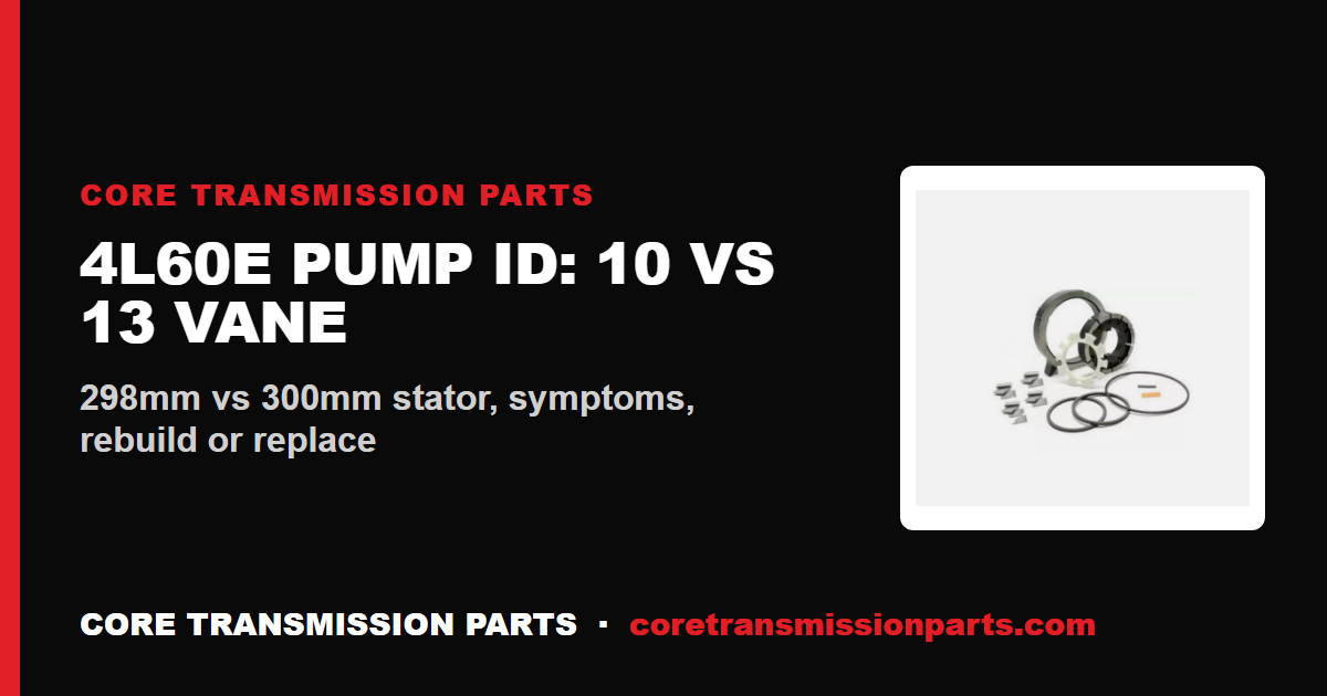 4L60E Pump Identification: 10-Vane vs 13-Vane and 298mm vs 300mm Stator