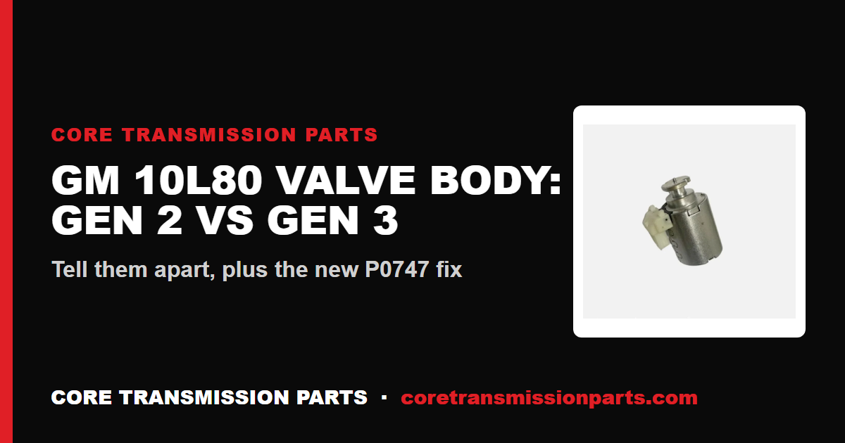 GM 10L80 Valve Body Gen 2 vs Gen 3: Identification and the Real Fix