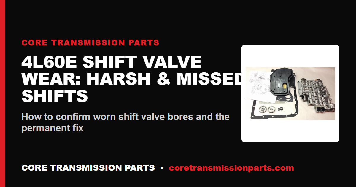 4L60E 1-2 and 2-3 Shift Valve Wear: Harsh or Missed Shifts and the Fix