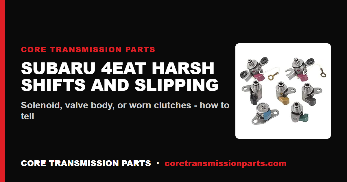 Subaru 4EAT Transmission Problems: Harsh Shifts, Slipping, and the Real Fix