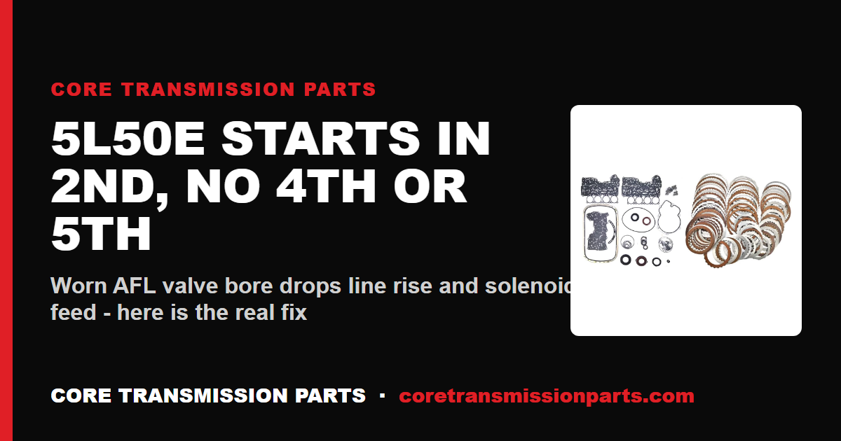 5L50E and 5L40E 2nd Gear Starts, No 4th or 5th: AFL Valve Bore Wear and the Real Fix