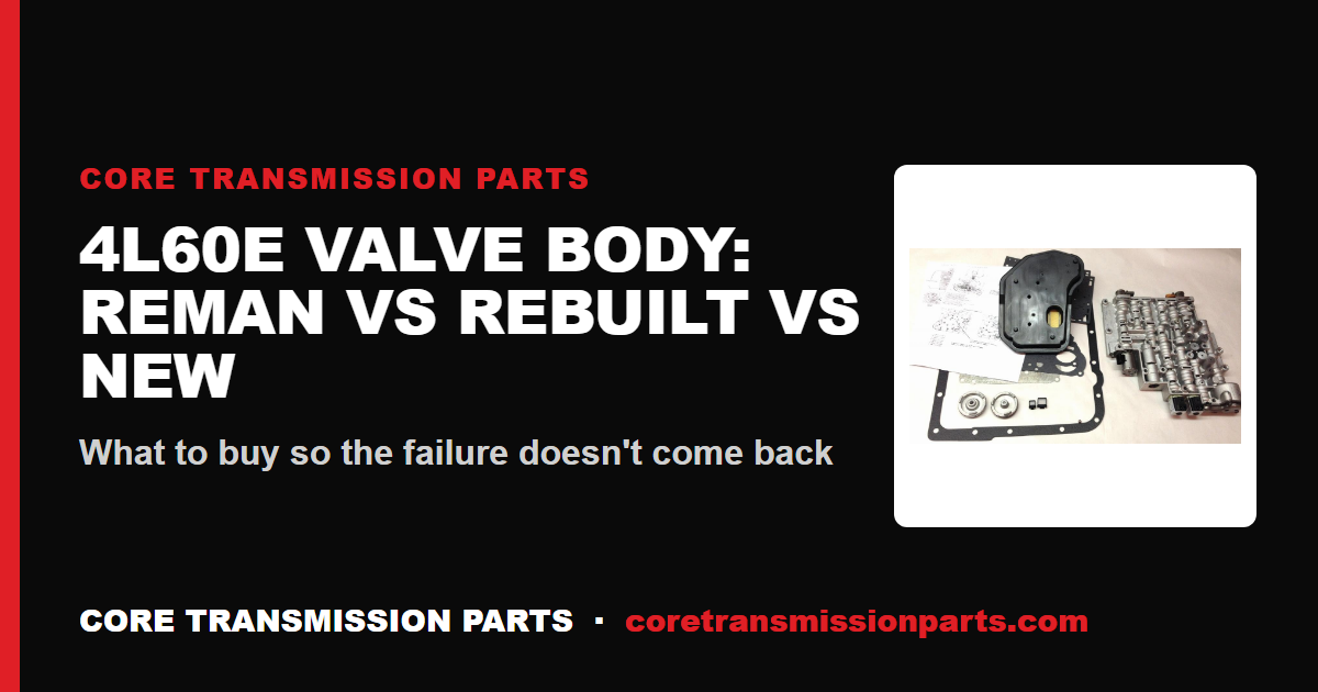 4L60E Reman vs Rebuilt vs New Valve Body: What to Buy
