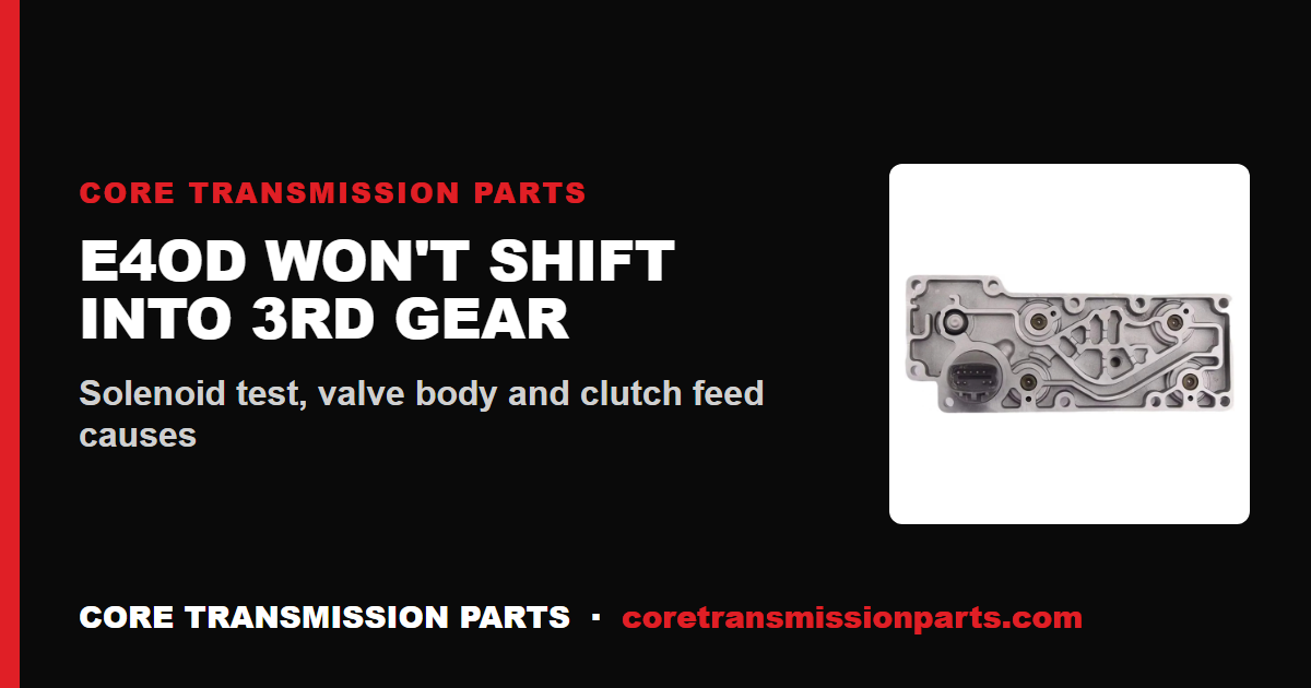 E4OD Won't Shift Into 3rd Gear: Causes, Diagnosis, and the Fix