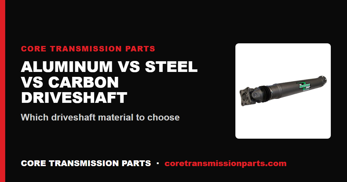 Aluminum vs Steel vs Carbon Driveshaft: Which to Choose