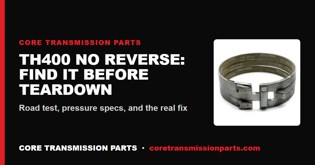 TH400 No Reverse: Causes, Diagnosis Order, and the Real Fix