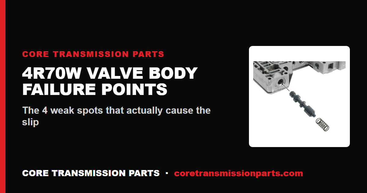 4R70W Valve Body Common Failure Points Explained
