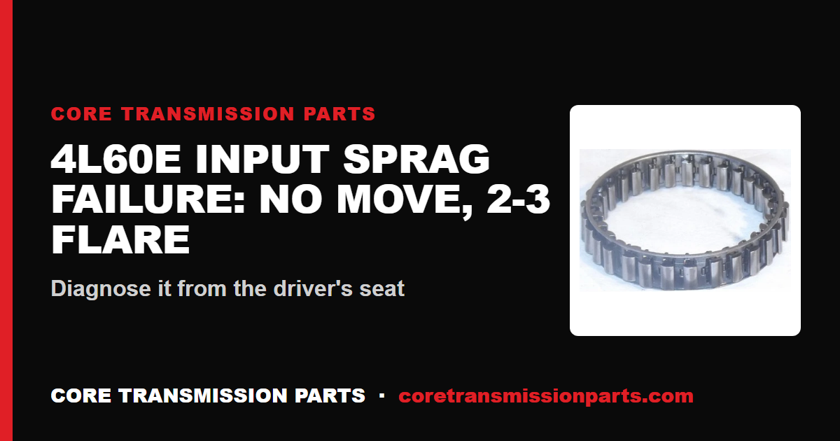 4L60E Input Sprag Failure: Symptoms, Diagnosis, and the Fix