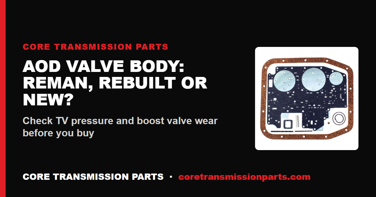 AOD Reman vs Rebuilt vs New Valve Body: What to Buy