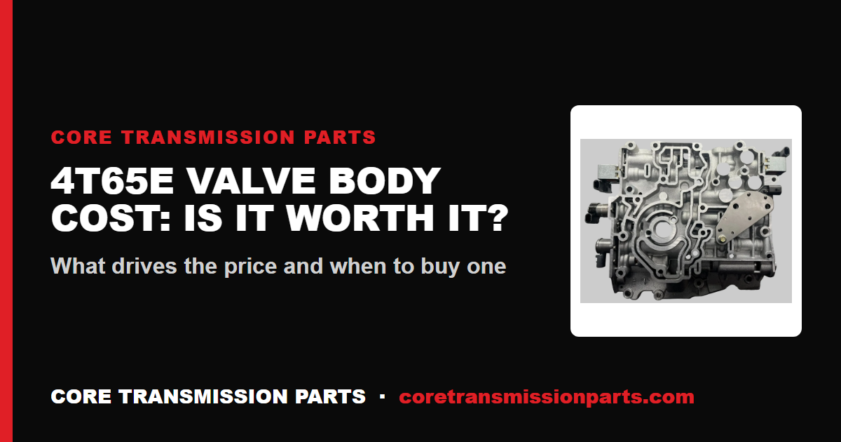 4T65E Valve Body Replacement Cost - And Is It Worth It?