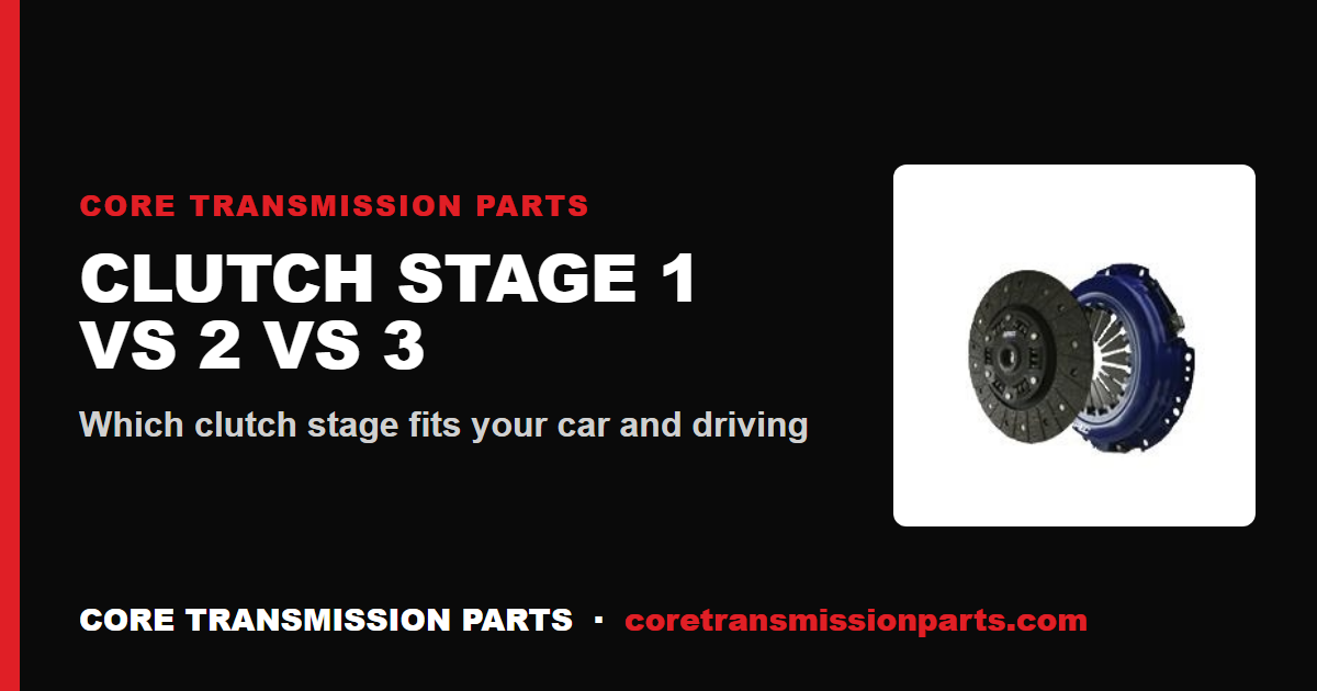 Stage 1 vs Stage 2 vs Stage 3 Clutch: Which Stage Fits Your Car?