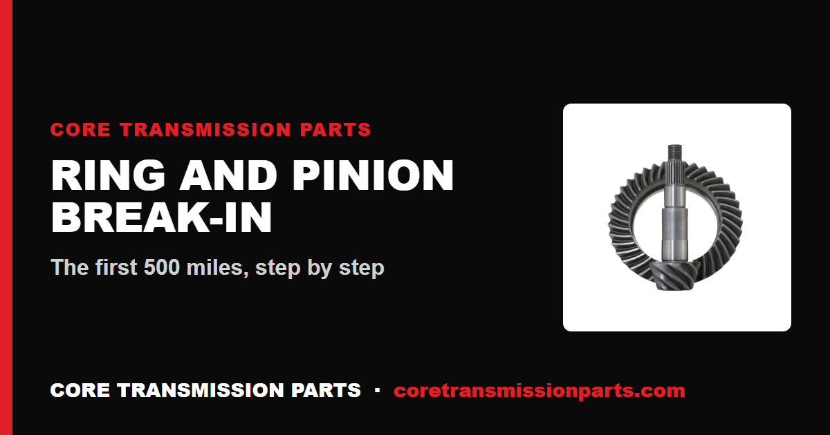 Ring and Pinion Break-In Procedure: The First 500 Miles