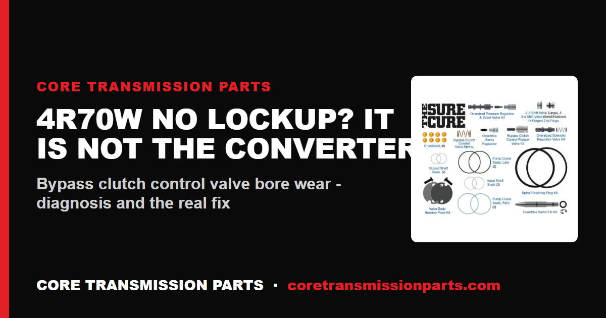 4R70W and AODE No Lockup or TCC Slip: Bypass Clutch Control Valve Diagnosis and the Real Fix