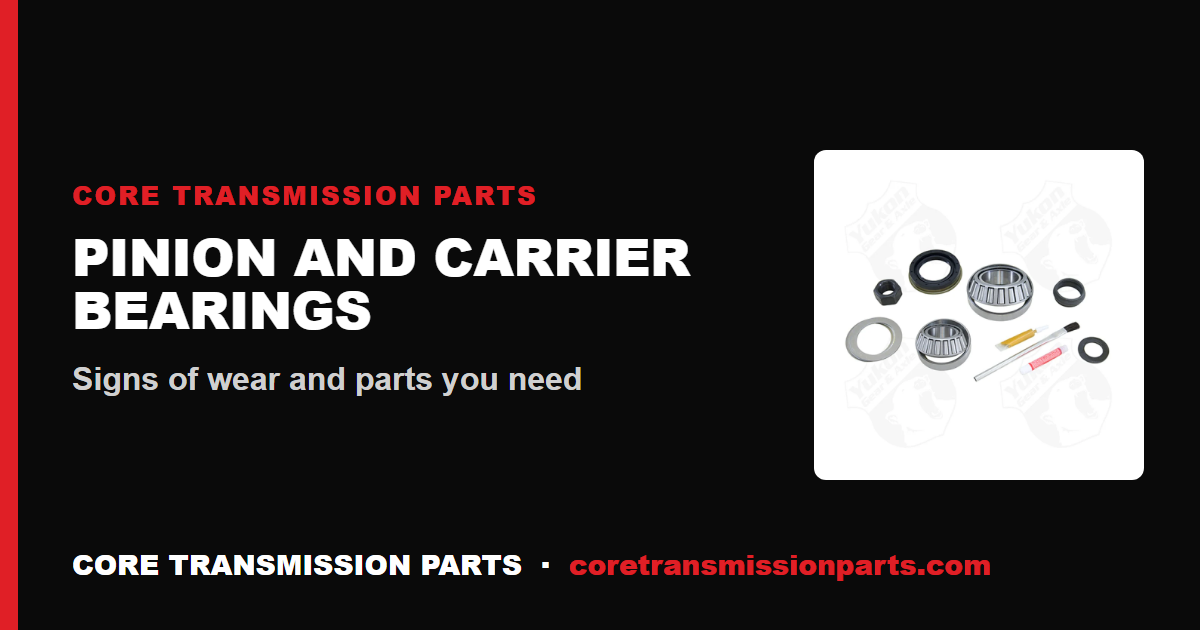 Pinion Bearing and Carrier Bearing Replacement: Signs and Parts Needed