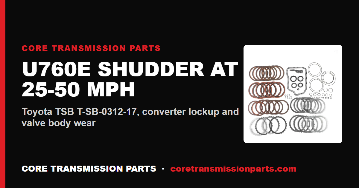 Toyota U760E Transmission Shudder at 25-50 MPH: Diagnosis and the Real Fix