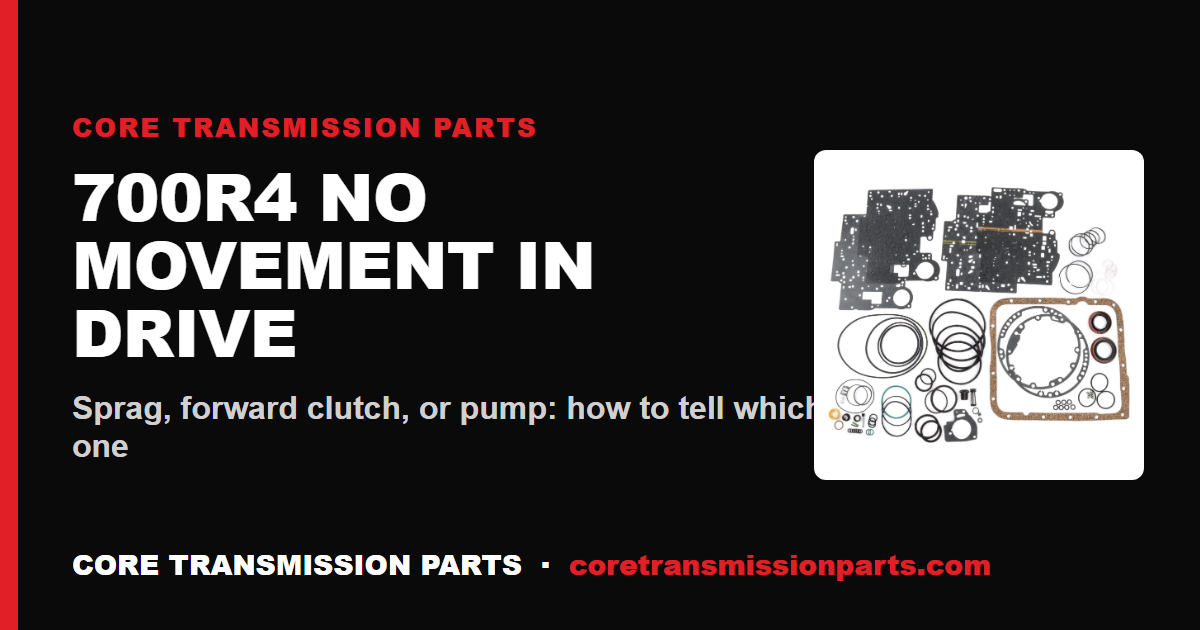 700R4 No Movement in Drive: Causes, Diagnosis, and the Real Fix