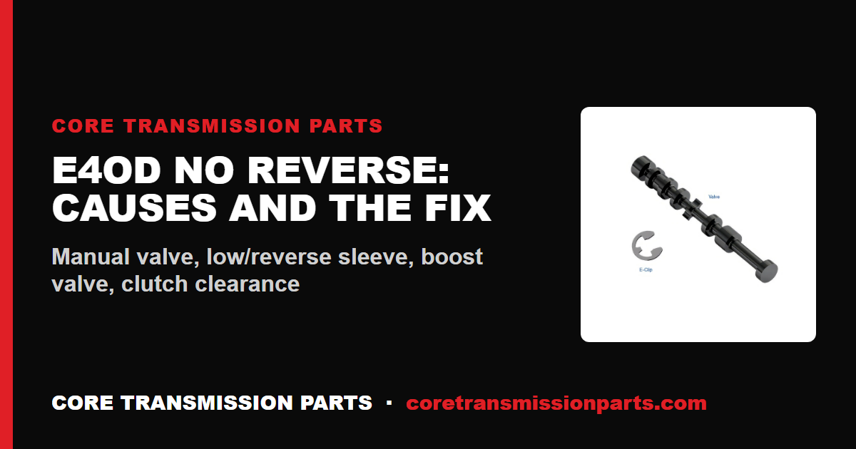 E4OD No Reverse: Causes, Diagnosis, and the Fix