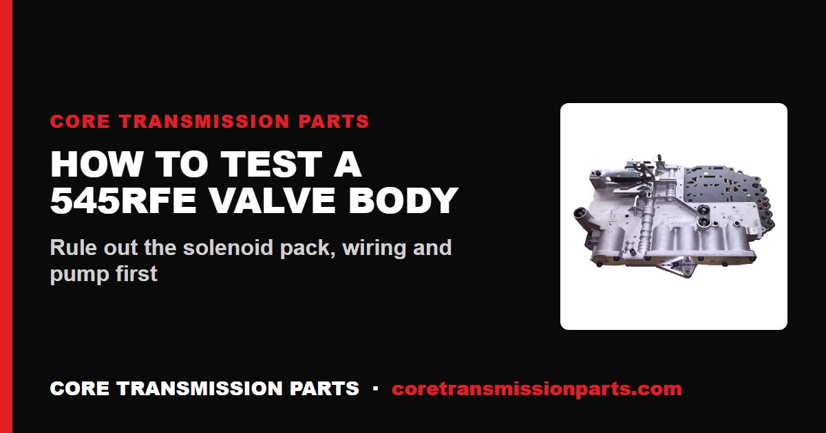 How to Test a 545RFE Valve Body Before You Replace It